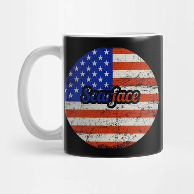 Scarface / USA Flag Vintage Style by Mieren Artwork 